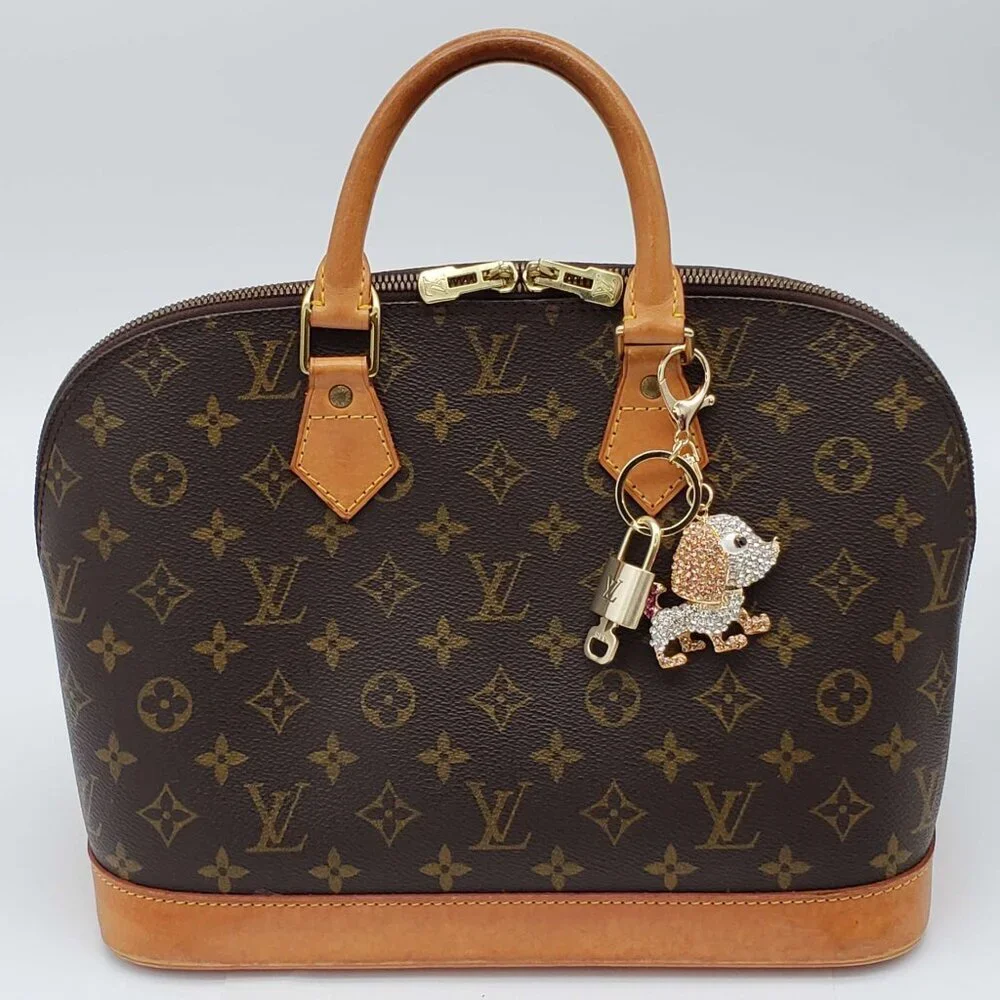 Authentic Louis Vuitton Gold Padlock 🔒 Shiny LV Key + Bag Unbranded Dog Charm